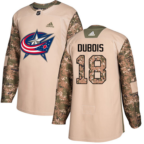 Adidas Blue Jackets #18 Pierre-Luc Dubois Camo Authentic 2017 Veterans Day Stitched Youth NHL Jersey